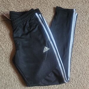 Adidas Black Sweatpants with Signature Stripes SzM Unisex Good Condition